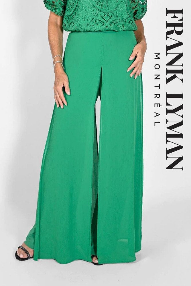 232215 Silk Green Flowy Pants by Frank Lyman The CoCo Couture
