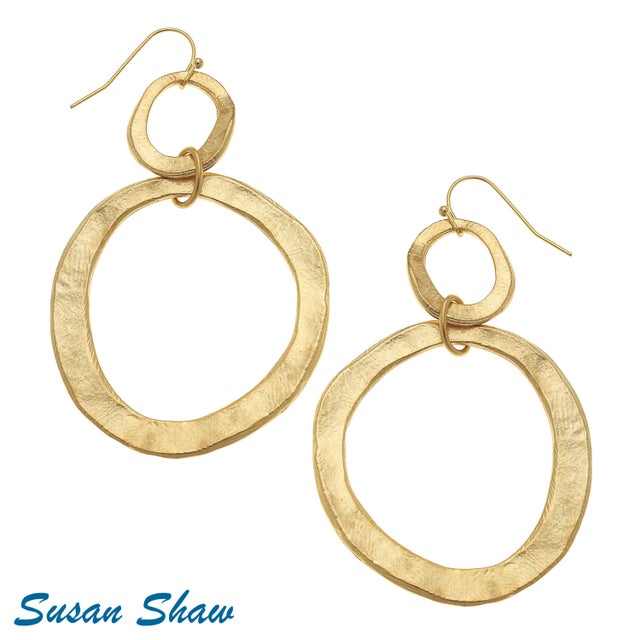 Susan Shaw Hammered Hoop Earrings