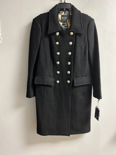 NS585 Black Coat with Gold Military Buttons by INSIGHT | The CoCo Couture