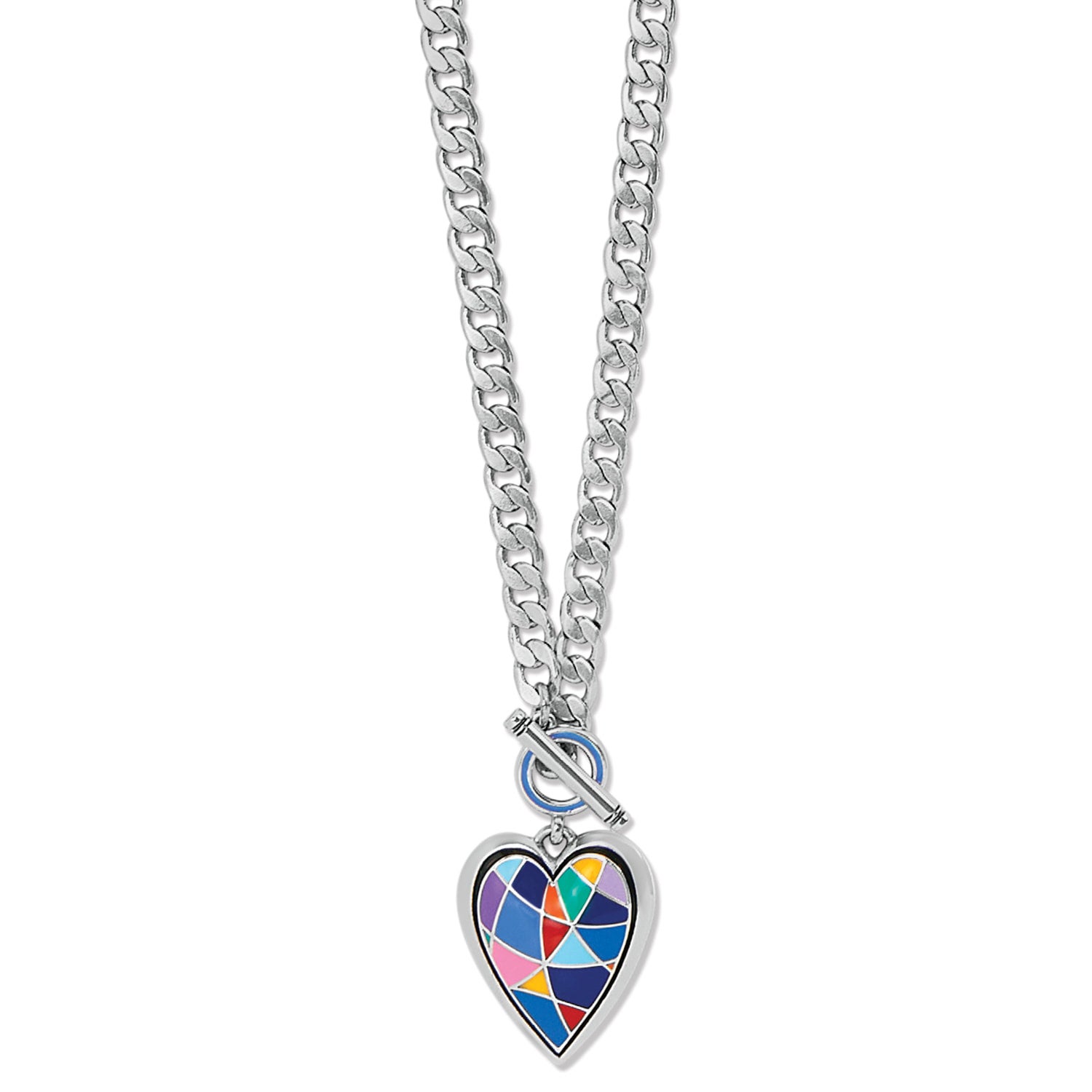 JM7462 Colormix Heart Toggle Necklace Inspired by the artist Paul Klee
