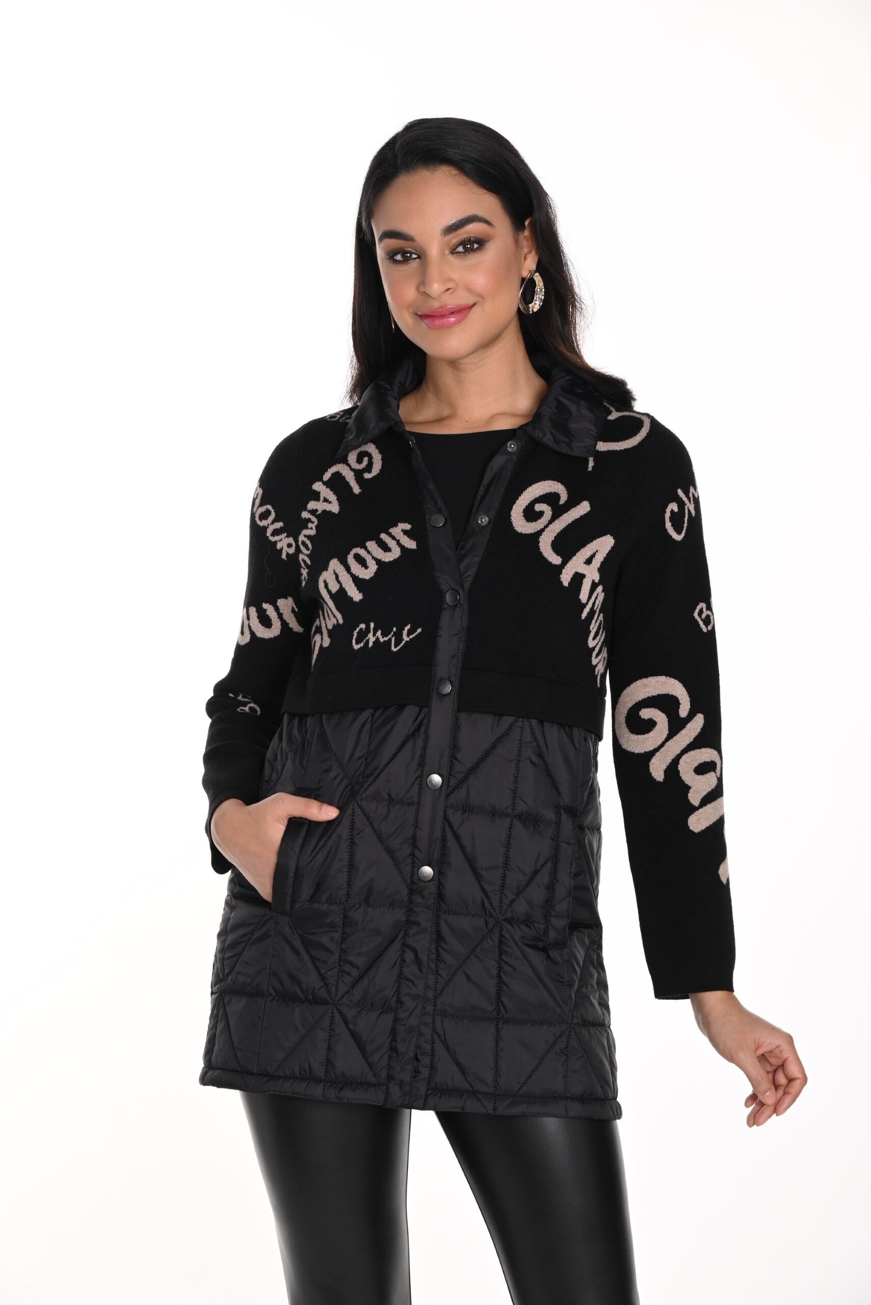 243484U Black & Beige Puff Style Jacket by FRANK LYMAN | The